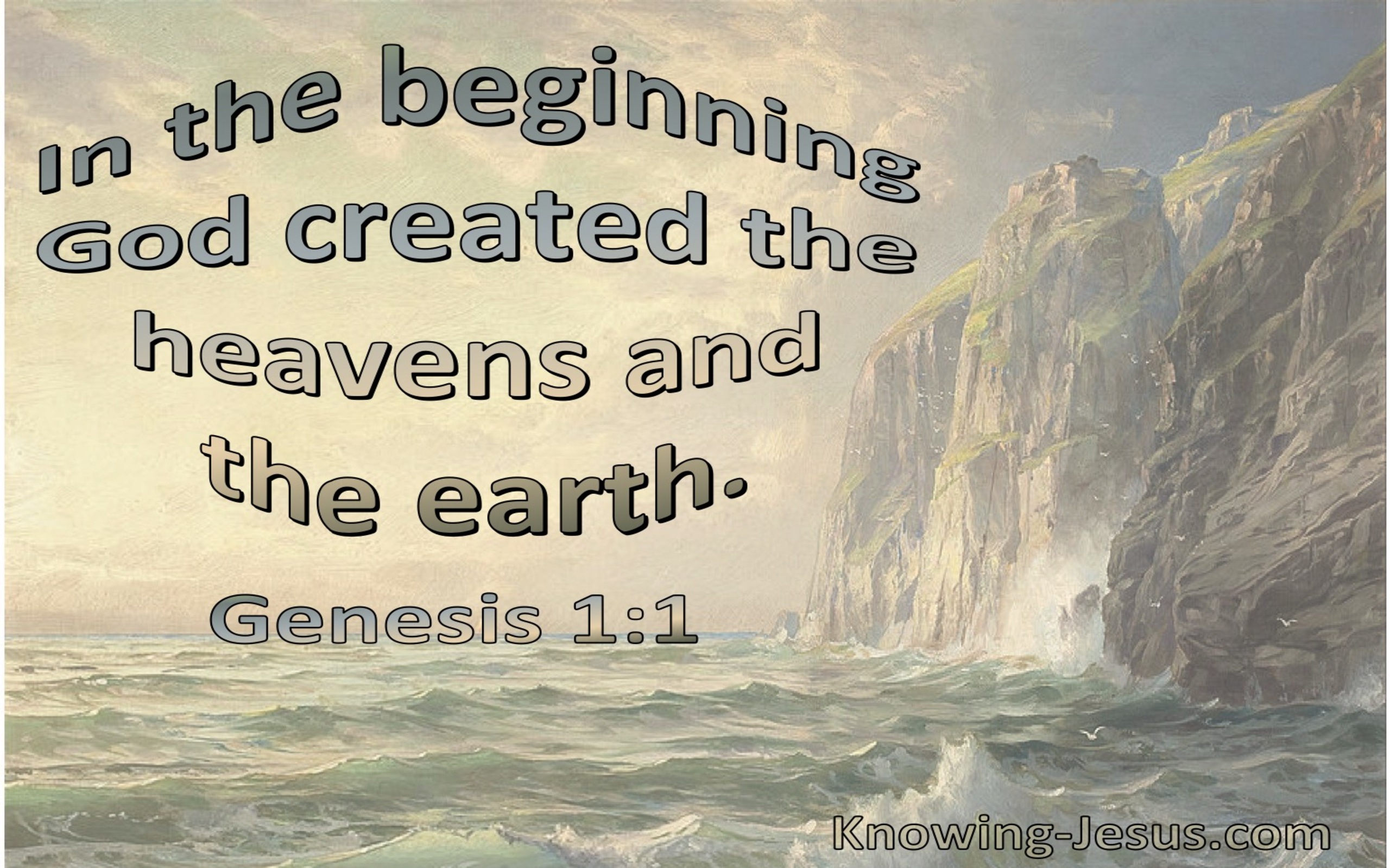 Genesis 1:1 In The Beginning God Created The Heavens And The Earth (sage)